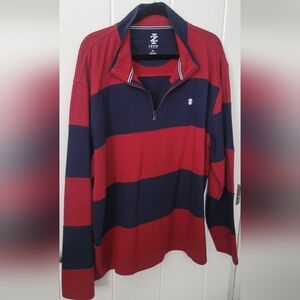 Izod Red and Navy Striped Sweater